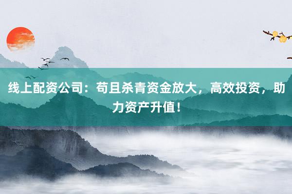 线上配资公司：苟且杀青资金放大，高效投资，助力资产升值！