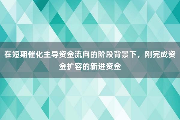 在短期催化主导资金流向的阶段背景下，刚完成资金扩容的新进资金