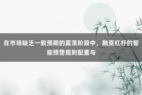 在市场缺乏一致预期的震荡阶段中，融资杠杆的智能预警规则配置与
