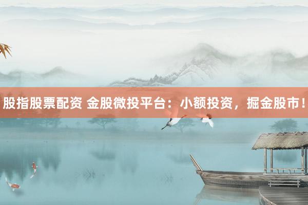 股指股票配资 金股微投平台：小额投资，掘金股市！